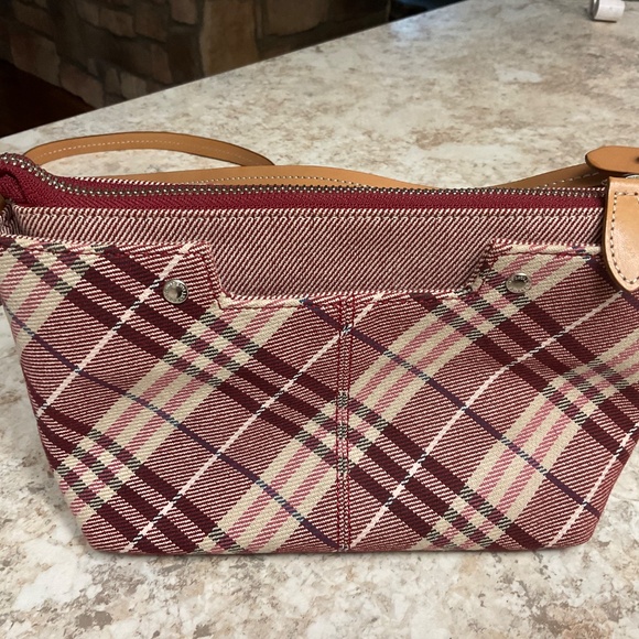 Authentic BURBERRY Nova Check Blue Label Shoulder Bag Canvas Red Silver - Picture 2 of 16
